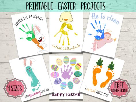 Easter Handprint Crafts, Easter Handprint, Easter Art Project, Cadeau Grand Parents, Easter Canvas, Footprint Craft, Easter 2023, Footprint Crafts, Easter Carrots