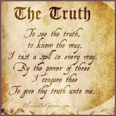 Truth spell Truth Spell, The Power Of Three, Power Of Three, Witchcraft Spells For Beginners, Charmed Book Of Shadows, Spells For Beginners, Real Witches, Magic Spell Book, Under Your Spell