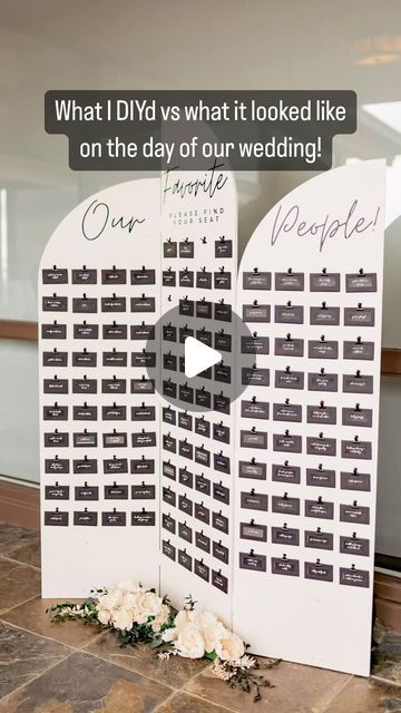 @diyupcycledesigns on Instagram: "DIY Wedding seating chart!! This wood tri-fold base from Amazon has so many possibilities to make it your own!! It is a great affordable start for any seating chart, hang cute take home gifts on it, backdrop for a welcome sign/fun wording or whatever your heart desires!  I have my affiliate link to the Wood Tri-Fold as well as everything else I used to make this seating chart in the link in my bio! This one was a labor of love but we absolutely loved the way it turned out! #amazonaffiliate #comissionearned #bride #bridetobe #2024bride #wedding #weddinginspiration #weddingseatingchart #weddingsigns #weddingsign #weddingreception #weddingreceptiondecor #weddingdecor #weddingideas #weddingdecor #weddingdetails #weddingdecoration #2024wedding #2025wedding #diy Diy Foam Board Seating Chart Wedding, Wedding Guest Seating Chart Display Diy, Wedding Inspo Seating Chart, Diy Large Seating Chart Wedding, Diy Seating Chart Board, Seating Chart Wedding Easy, Seating Chart Display Diy, Setting Chart Wedding Ideas, Wood Seating Chart Wedding