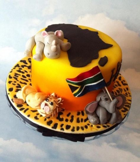 Africa Cake, Map Of Africa, Cakes And Cupcakes, Themed Birthday Cakes, Out Of Africa, Cake Flavors, An Elephant, A Lion, Birthday Surprise