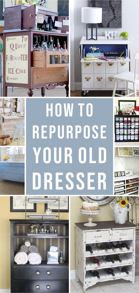 Dresser Repurpose, Diy Furniture Makeover, Dresser Diy, Upcycle Dresser, Upcycle Furniture, Repurposed Dresser, Wallpaper Interior Design, Diy Dresser, Diy Furniture Renovation