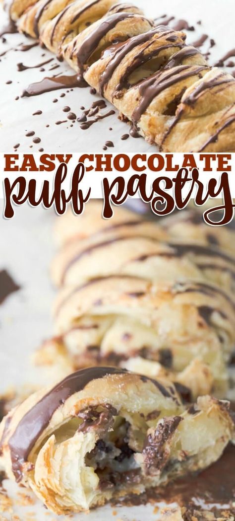 Chocolate Puff Pastry, Chocolate Puff, Cream Cheese Pastry, Baked Breads, Puff Pastry Desserts, Chocolate Pastry, Slow Cooker Desserts, Recipes Baking, Dessert Aux Fruits