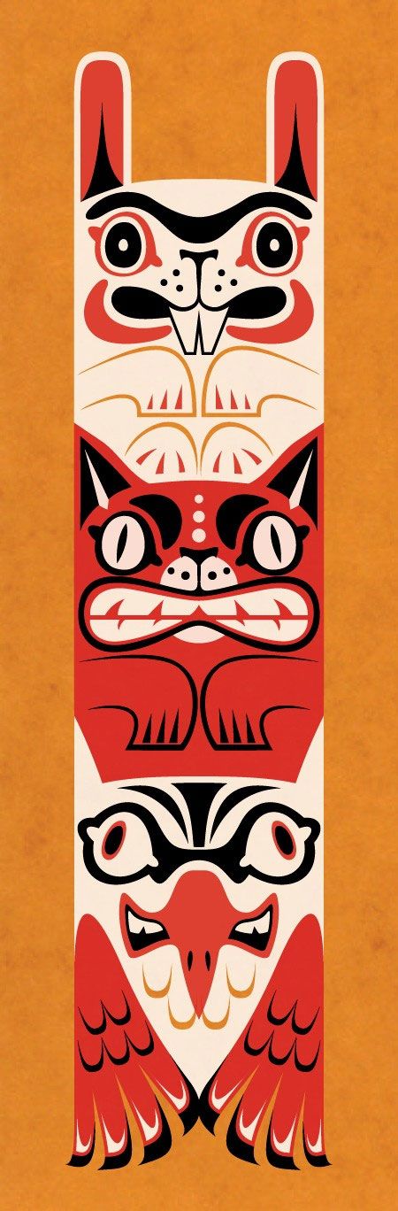 Modern Totem 1 Pole Art, Park Design, Vintage Tiki, Paper Lovers, Totem Pole, Native Art, Elementary Art, Inspiration Art, Native American Art