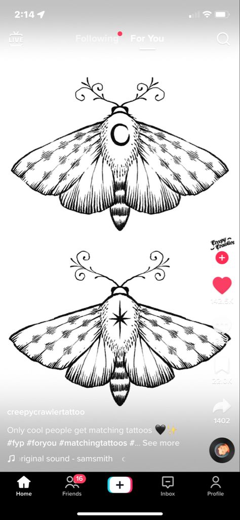 Luna Moth Tattoo, Moth Tattoos, Moth Tattoo Design, Moon Sun Tattoo, Tattoos For Couples, Bug Tattoo, Insect Tattoo, Summer Tattoo, Moon Tattoo Designs