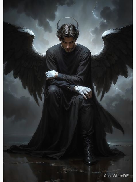 "Lucifer" Metal Print for Sale by AliceWhiteDF Angel Posters, Lost Paradise, Dark Fantasy Artwork, Paradise Lost, Dragon Warrior, Printable Home Decor, Wearables Design, Fantasy Pictures, Dark Lord