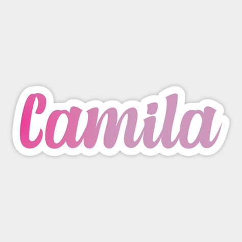 Camila Name, Asian Font, Happy Birthday Font, Topper Name, Name Sticker, Girl Name, Name Stickers, Love Stickers, Diy Stickers