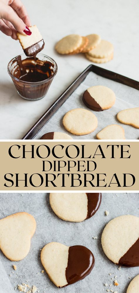 Half Dipped Cookies, Shortbread Dipped In Chocolate, How To Dip Cookies In Melted Chocolate, Chocolate For Dipping Cookies, Shortbread Cookies Dipped In Chocolate, Chocolate Dipped Shortbread Cookies, Dipped Shortbread Cookies, Chocolate Dipped Shortbread, Chocolate Dip Recipe