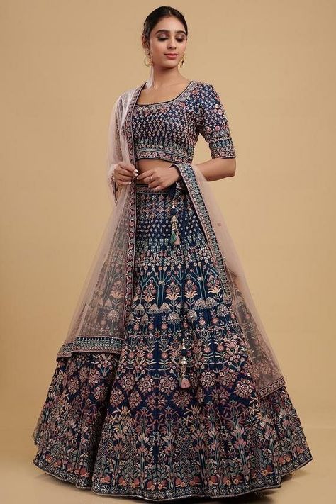 Peacock Color Lehenga, Peacock Blue Lehenga Color Combos, Peacock Colour Lehenga, Peacock Blue Lehenga, Peacock Lehenga, Lehenga Color Combinations, Wedding Dresses 2023, Indian Bridesmaid Dresses, Bridal Lehenga Designs