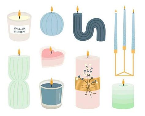 Candle Line Art, Logo Hand Drawn, Candles White, Candle Projects, Logo Hand, Illustration Simple, Burning Candles, Aromatic Candles, Hand Drawn Vector Illustrations