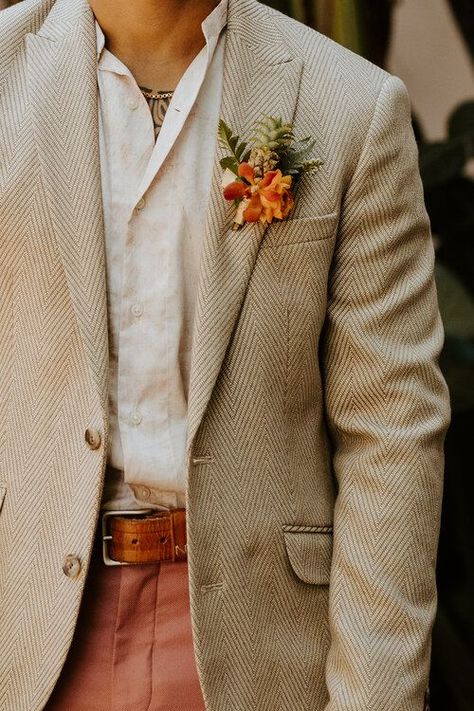 Men’s Boho Wedding Suit, Boho Wedding Man Style, Bohemian Groom Suit, Groom Suit Mexican, Boho Groom Attire Casual, Bohemian Suit Men, Bohemian Wedding Groom Outfit, Unusual Groom Attire, Groom Attire Unique