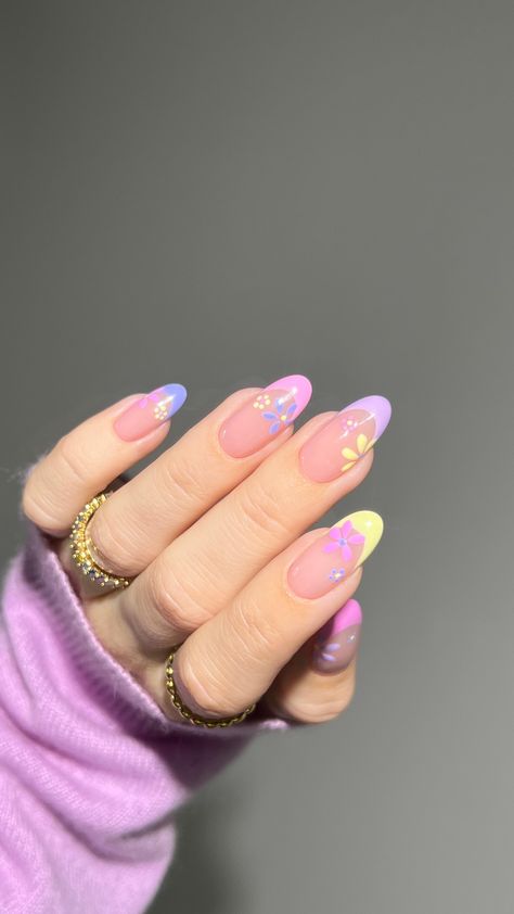 White Tip Acrylic Nails, Purple And Pink Nails, Easter Nails Easy, Velvet Nails, Simple Gel Nails, Summery Nails, Easter Nails, Short Acrylic Nails Designs, French Tips