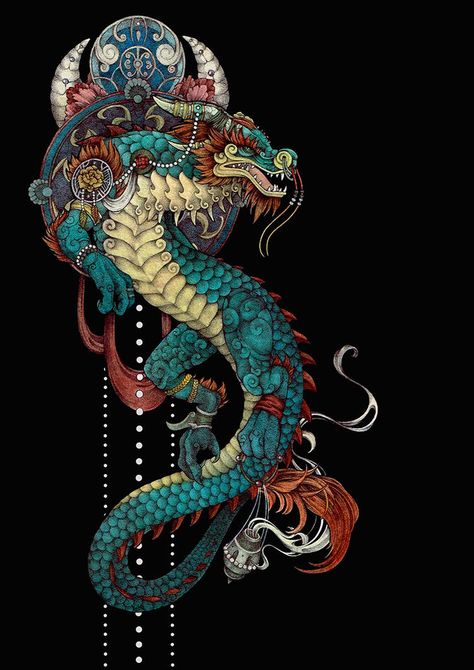 Cloud Serpent by pazewzew Cloud Serpent, Serpent Dragon, Dragon Chino, Asian Dragon, Japanese Dragon, Japon Illustration, Dragon Artwork, Dragon Drawing, Fantasy Dragon