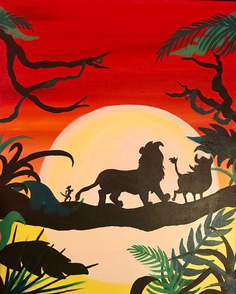 Simple Jungle Painting, Jungle Painting Easy, Jungle Scene Drawing, Jungle Drawing Sketches, Jungle Drawing Easy, Jungle Painting Acrylic, Safari Painting, Jungle Drawing, Galaxy Drawings