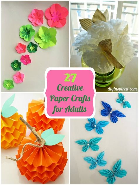 27 Creative Paper Crafts for Adults DIY Inspired Crafts For Adults With Paper, Paper Crafts For Adults, Easy Crafts For Adults, Creative Paper Crafts, Construction Paper Crafts, Diy Crafts For Adults, Crafts For Adults, Newspaper Crafts, Diy Mothers Day Gifts