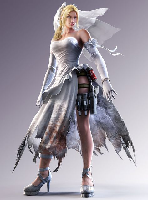 Nina Williams Art - Tekken 7: Fated Retribution Art Gallery Nina Williams, Tekken 7, Wedding Dress, White