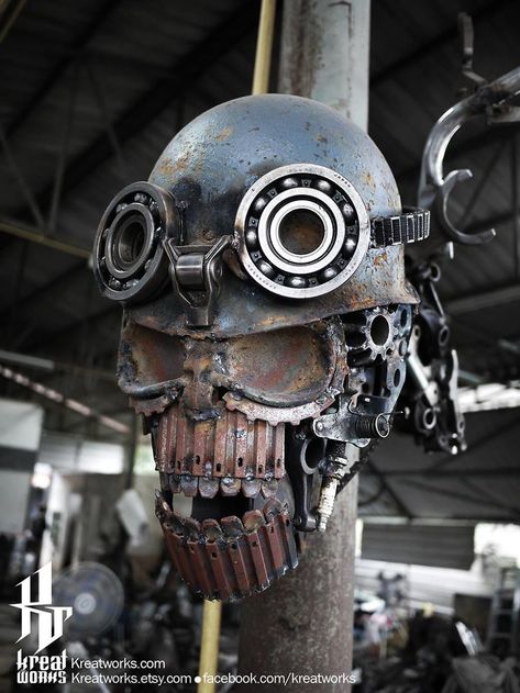 Junk Metal Art, Cool Welding Projects, Recycled Metal Art, Metal Artwork Wall, Welding Art Projects, Metal Skull, Metal Working Projects, Metal Garden Art, Steel Art