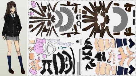 Anime Paper, Instruções Origami, Paper People, Paper Doll Template, Paper Mask, Seni Origami, Anime Crafts, 3d Paper Crafts, Paper Crafts Diy Tutorials