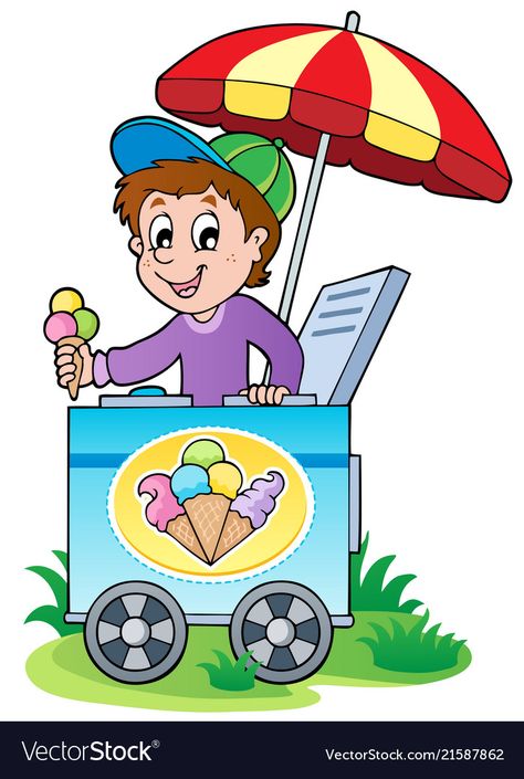 Happy ice cream man Royalty Free Vector Image - VectorStock Kindergarten Art Crafts, Swimming Cartoon, Ice Cream Pictures, Happy Ice, Ice Cream Images, Ice Cream Cartoon, Birdhouse Craft, Ice Cream Man, Disney Princess Coloring Pages