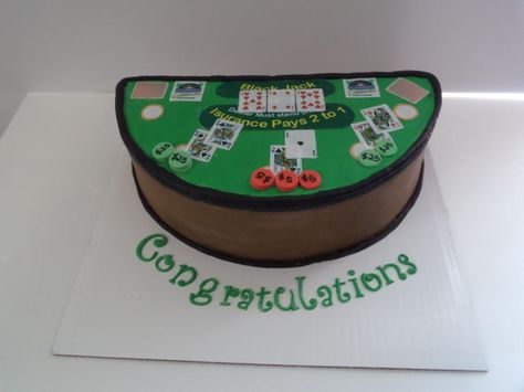 Blackjack Table, Cake For Men, Pinterest Cake, Fun Cakes, Cakes To Make, 30th Bday, Black Jack, Casino Party, Custom Cake