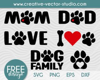 Family Svg Free, Free Cricut Images, Cricut Animals, Paw Print Svg, Cricut Design Studio, Cricut Images, Dog Family, Free Cricut, Family Svg