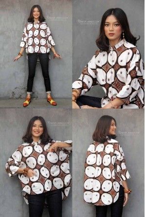 Batik Fashion Modern Atasan, Model Blouse Batik, Batik Blazer, Model Batik, Batik Dress Modern, Batik Top, Batik Clothing, Modern Batik, Batik Blouse