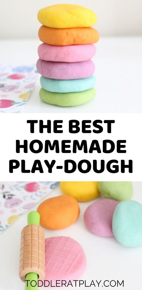 This easy-to-make play-dough recipe is super quick to make and requires only a few ingredients. It’s amazingly soft, stretchy and the best part of all, non-toxic! You’ll be so pleased with this recipe you won’t want to get the store-bought kind anymore!  #naturalplaydough #playdough #playdoughrecipe #homemadeplaydough Natural Food Dyes, Easy Playdough, Natural Playdough, Best Playdough Recipe, Soft Play Dough, Easy Playdough Recipe, Kids Play Dough, Natural Food Dye, Play Dough Recipe