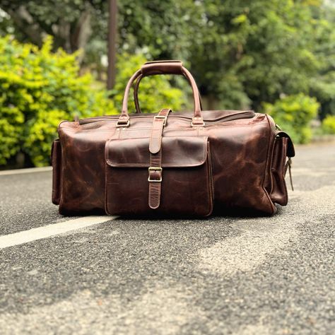 Handmade Leather Duffle Bag For Men | Personalized Leather Gifts For Men | Leather Engraved Weekender Carry-on Travel Bag | Christmas Leather Gifts For Men Tired of bulky, unreliable bags that don't hold up to the demands of your travels? Most travel bags either fall apart too soon or lack the elegance you're looking for. You deserve a bag that's as durable as it is stylish. Introducing our 100% Genuine Buffalo Leather Duffle Bag in Dark Brown. Measuring 22" x 10" x 10", this bag is designed for Duffle Bag Men, Leather Duffle Bag Men, Leather Engraved, Personalized Leather Gifts, Leather Holdall, Leather Engraving, Overnight Travel Bag, Leather Weekender Bag, Leather Weekender