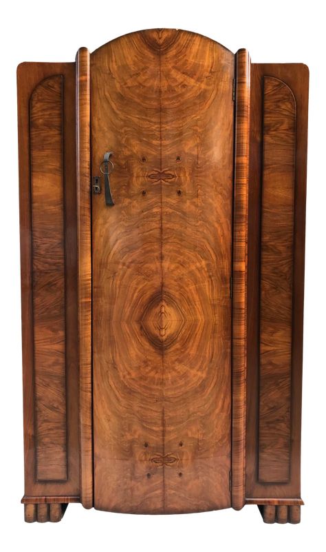 Art Deco Armoire, Art Deco Wardrobe, Art Deco Houses, Art Deco Wood, Art App, Antique Armoire, Wood Armoire, Art Apps, Machine Age