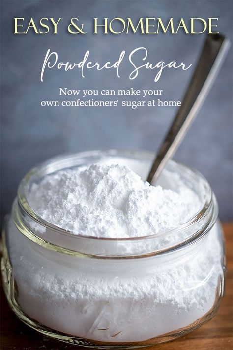 Confectioners' Sugar Powdered Sugar Recipe Powdered Sugar Recipes, Kitchen Help, Crunchy Cookies, Diy Bookmarks, No Sugar Foods, Sugar Free Recipes, Confectioners Sugar, Coconut Sugar, No Bake Cookies