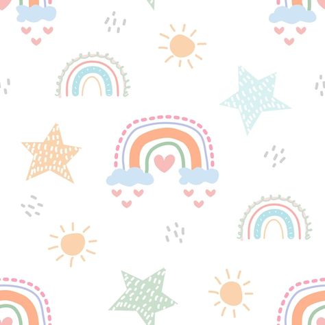 Rainbow boho seamless pattern | Premium Vector #Freepik #vector #background #design #pattern #cover Vector Background Design, Owl Valentines, Fairy Clipart, Love You Cute, Rainbow Boho, Free Svgs, Valentines Day Clipart, Bear Valentines, Kids Pattern