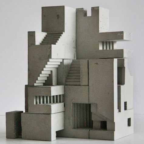 Miniature concrete sculptures of Brutalist structures can be used like grown-up Lego | Creative Boom David Umemoto, Architecture Antique, Module Design, Brutalism Architecture, Muted Palette, Architectural Sculpture, Concrete Sculpture, Architectural Model, House Details