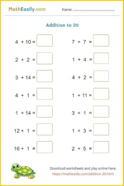 Printable Addition Worksheets PDF | free download Free Printable Multiplication Worksheets, Free Addition Worksheets, Adding Worksheets, Addition To 20, Printable Multiplication Worksheets, Addition Flashcards, Online Math Games, Kindergarten Math Free, Kindergarten Math Worksheets Free