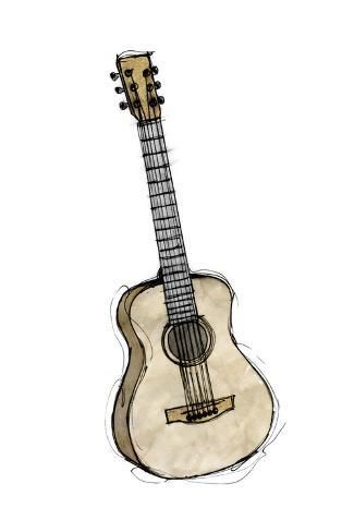 size: 36x24in Stretched Canvas Print: Country Guitar by Lottie Fontaine : Using advanced technology, we print the image directly onto canvas, stretch it onto support bars, and finish it with hand-painted edges and a protective coating. Guitar Drawing Acoustic, Guitar Drawing Color, Drawing A Guitar, Gutair Drawings Easy, Cute Country Drawings Easy, Cute Guitar Drawing, Drawings Of Guitars, How To Draw A Guitar, Gutair Drawing