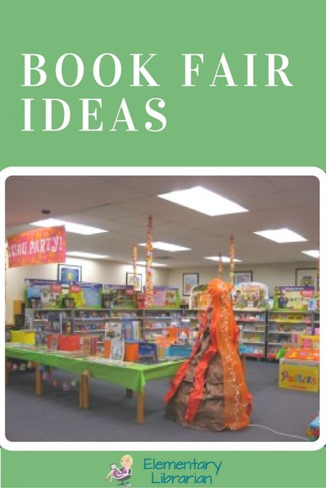 Elementary Library Decorations, Book Fair Ideas, Book Fair Ideas Display, Elementary School Books, Fair Week, Dino Decorations, School Book Fair, Reading Fair, Elementary Librarian