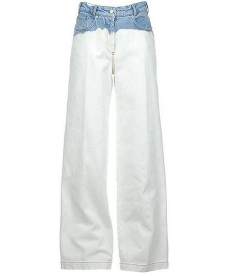 Dries van Noten White Cotton Wide Leg Jeans | La Doyenne Denim Trousers Women, White Wide Leg Jeans, Dye Jeans, Denim Inspiration, Zipper Jeans, Jeans Wide, Ropa Diy, Denim Trends, Jeans White