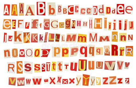 Newspaper alphabet. Newspaper, magazine alphabet. Selected red, yellow, orange and white colors royalty free stock image Red Alphabet Letters Aesthetic, Orange Alphabet Letters, Yellow Letters Aesthetic, Newspaper Alphabet Letters, Alphabet Letters To Print Free Printable, Red Alphabet Letters, Red Newspaper, Yellow Magazine, Magazine Font