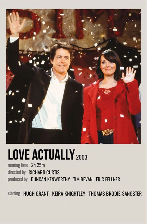 minimal polaroid movie poster for love actually Movie Polaroids, Love Actually Movie, Love Actually 2003, Dream Christmas, Polaroid Posters, Movie Wall, Christmas Films, Iconic Movie Posters, Romance Film