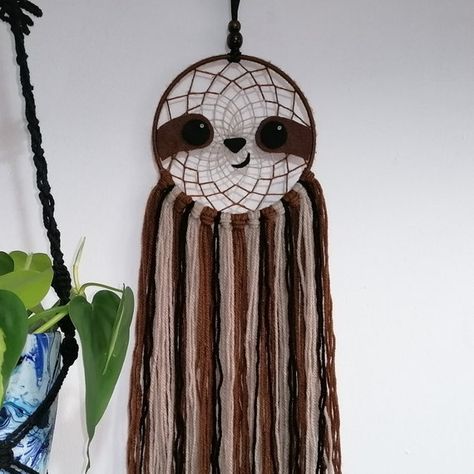 Animal Lover Bedroom, Forest Kids Room, Lovers Bedroom, Jungle Themed Bedroom, Christmas Presents For Boyfriend, Yarn Fringe, Blue Dream Catcher, Sloth Birthday, Blue Nursery Decor