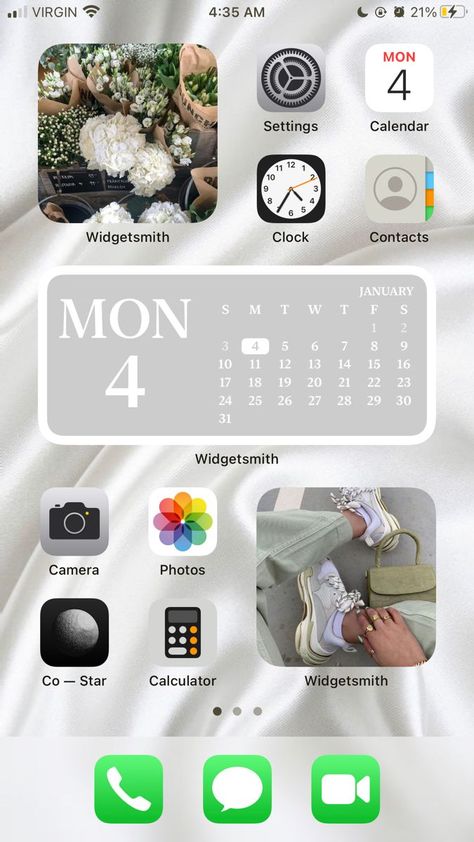 Iphone Homescreen Inspo Aesthetic, Phone Inspiration Home Screen Aesthetic, Telefon Hacks, Purple Ios, Phone Apps Iphone, Organize Phone Apps, Home Screen Ideas, Ios App Iphone, Iphone Home Screen Layout