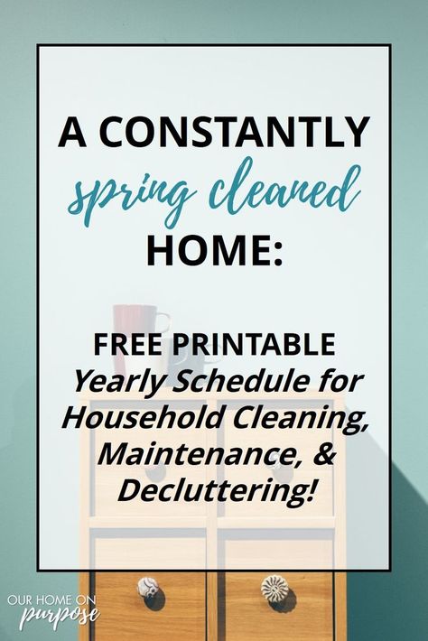 How to declutter, clean & maintain your home throughout the year so nothing slips through the cracks (free printables!) Home Maintenance Schedule, Home Maintenance Checklist, Clean House Schedule, Maintenance Checklist, Home Fix, Todo List, Dream Living, Cleaning Checklist, Cleaning Schedule