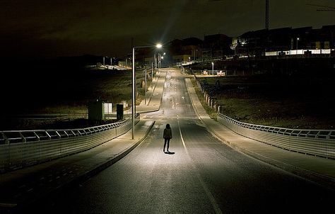 There is something completely and inherently creepy about an empty road, especially in the city, at night Empty Street, Lonely Road, Street At Night, Empty Road, Perfect Girl, The Darkest Minds, John Doe, Street Lights, Standing Alone