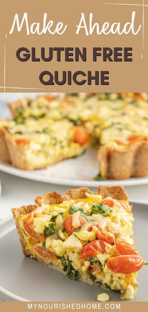 This make ahead gluten free quiche is perfect for preparing in advance. Since quiche is easy to store and reheat, you can bake it a day in advance, keep it in the fridge, and simply reheat when you’re ready to enjoy it. This healthy, savory meal is great for breakfast, brunch, and dinner too! Quiche Dinner, Dairy Free Quiche Recipes, Gluten Free Quiche Recipes, Savory Gluten Free, Gluten Free Brunch Recipes, Gluten Free Quiche, Gluten Free Strawberry Shortcake, Gluten Free Food List, Gluten Free Brunch