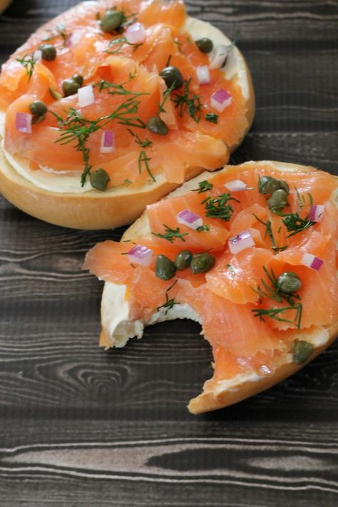 Bagel and Lox Lox Recipes, Bagel Lox, Traditional American Food, Lox Recipe, Fish Patties, Salmon Breakfast, Lox And Bagels, Salmon Bagel, Easy Homemade Recipes