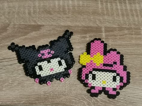 Perler Kuromi, My Melody Perler, My Melody Perler Beads, Kuromi And My Melody, Pencils Color, Easy Perler Bead Patterns, Perler Ideas, Easy Perler Beads Ideas, Hamma Beads