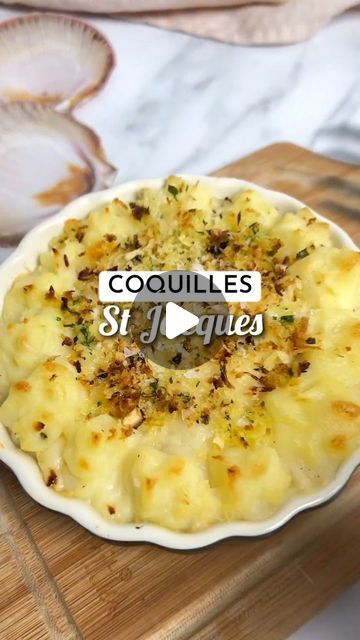 Isabelle Dunn | French Recipes on Instagram: "Coquille Saint Jacques // French Scallop Gratin 🇫🇷⚓️

A classic of French cuisine, this scallop recipe for Coquilles St. Jacques, is the best! I like to add prawns to the scallops for a more generous filling. The crispy cheese and bread crumb topping is so indulgent and comforting. The addition of the mashed potatoes makes it a complete meal. You can choose to serve it in the scallop shell if yours are big enough but mine were tiny!

📍SAVE this recipe

Serves 4…

3 potatoes, peeled and cubed
2 tbsp butter
2 tbsp cream
2 shallots, finely chopped
2 tbsp butter
2 tbsp unbleached all-purpose flour
1/2 cup (125 ml) milk
Half a small glass of white wine
10-12 scallops, drained and patted dry
10-12 prawns 
1 cup Gruyère cheese, grated
1/2 cup bread Scallop Gratin, Bread Crumb Topping, Scallop Recipe, Coquilles St Jacques, Cheese And Bread, Glass Of White Wine, Coquille St Jacques, French Recipe, Crispy Cheese