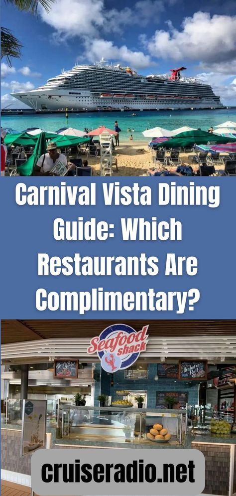 Carnival Vista Dining Guide: Which Restaurants Are Complimentary? Carnival Cruise Tips, Carnival Vista, Grand Turk, Carnival Cruise Line, The Carnival, Carnival Cruise, Cruise Tips, Room Service, Put Together