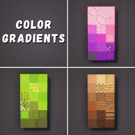 Color Pallet Ideas, House In Minecraft, House Tutorial, Minecraft Blocks, Minecraft Banner Designs, Color Gradients, Minecraft Interior Design, Easy Minecraft Houses, Diy Minecraft