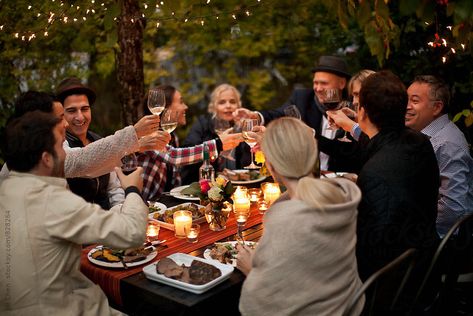 Outdoor Dinner Party by Jill Chen for Stocksy United Outdoor Dinner Party, Sicily Wedding, Al Fresco Dinner, Outdoor Dinner Parties, Dinner Party Themes, Dinner Party Menu, Dinner Party Recipes, Outdoor Dinner, London Food