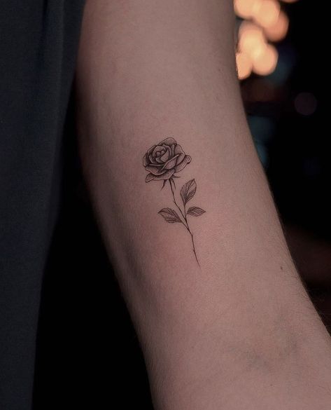 Shaded Rose Tattoo Small, English Rose Tattoo Black And White, Heartfelt Tattoo Ideas, Singular Rose Tattoo, Rose Tattoo Shaded, Rose Wrist Tattoo For Women, Small Rose Tattoo Men, Detailed Rose Tattoo, Tattoo Ideas Female Rose