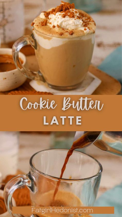 Recipes For Coffee Drinks, Fall Coffee Creamer Recipe, How To Make Homemade Coffee, Cookie Butter Coffee Creamer, Espresso Coffee Recipes At Home, Diy Fall Coffee Drinks, Cookie Butter Drinks, Hot Caramel Coffee Recipe, Nespresso Coffee Ideas